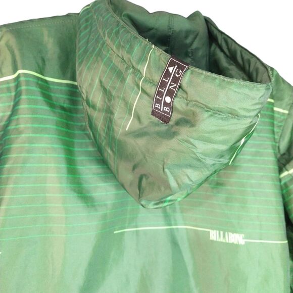 Billabong Youth Large Hooded Insulated Green Puffer Jacket Full Zip - Picture 5 of 10